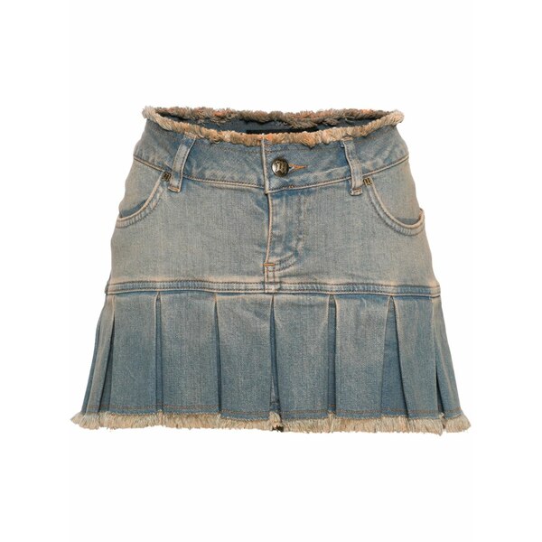 ミスビヘイブ レディース スコート ボトムス Pleated denim miniskirt Blue