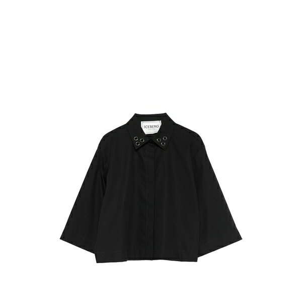 アイスバーグレタス レディース プルオーバー トップス Eyelet-collar shirt Black