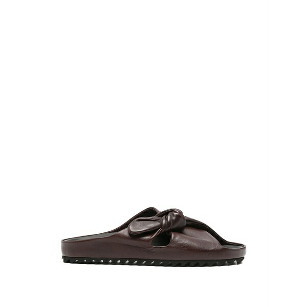 オフィチーネ 創作的 レディース サンダル シューズ Pelagie knotted leather mules Brown