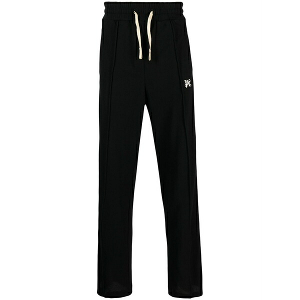 パーム・エンジェルス メンズ カジュアルパンツ ボトムス Monogram-embroidered track pants Black|asty
