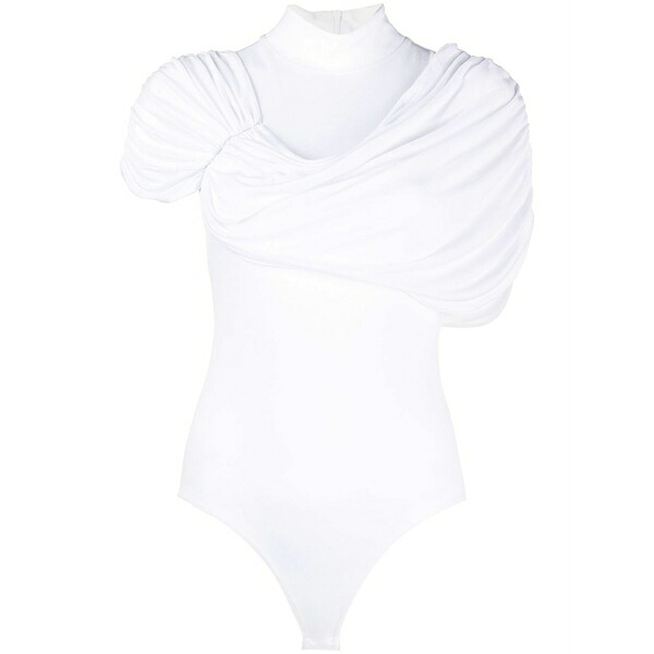 ビクターアンドロルフ レディース ティーシャツ トップス Draped asymmetric bodysuit White