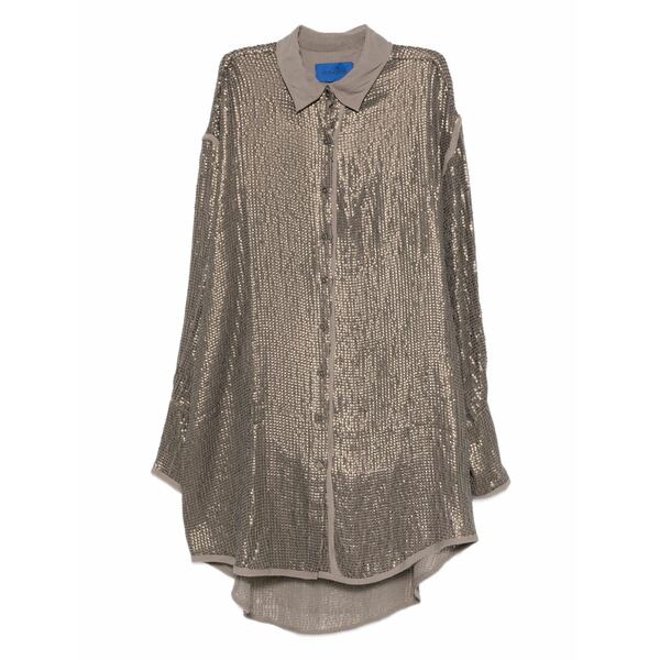 メドモワゼル レディース プルオーバー トップス Sequin-embellished long-sleeve shirt Brown