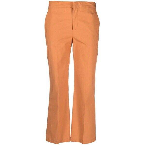 ツイン仕掛ける レディース 心地よいズボン下 ボトムス Cropped tailored trousers Orange