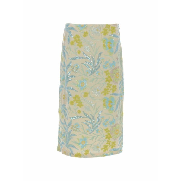 バウムウンドヘルガーデン レディース スコート ボトムス Jolette sequin-embellished floral-pattern MIDI skirt Neutrals