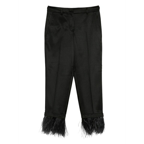 インコテックス レディース 心地よいズボン下 ボトムス Feather-trim trousers Black