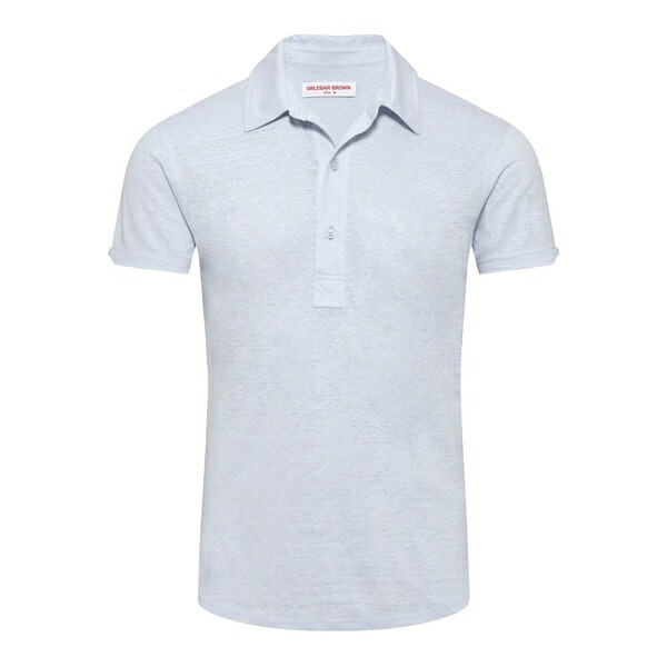 オール赤ちょうちん 赤銅色 メンズ スポーツシャツ トップス Sebastian linen polo shirt Blue