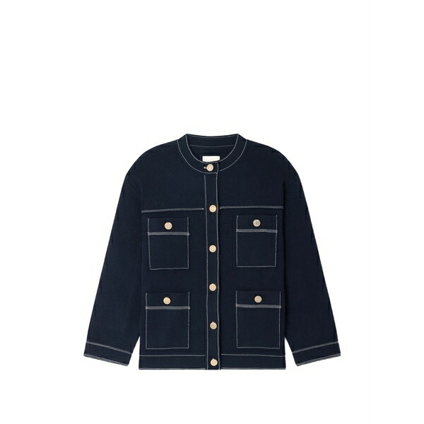 砂子ロ レディース ジレー アウター Long-sleeve cardigan Blue