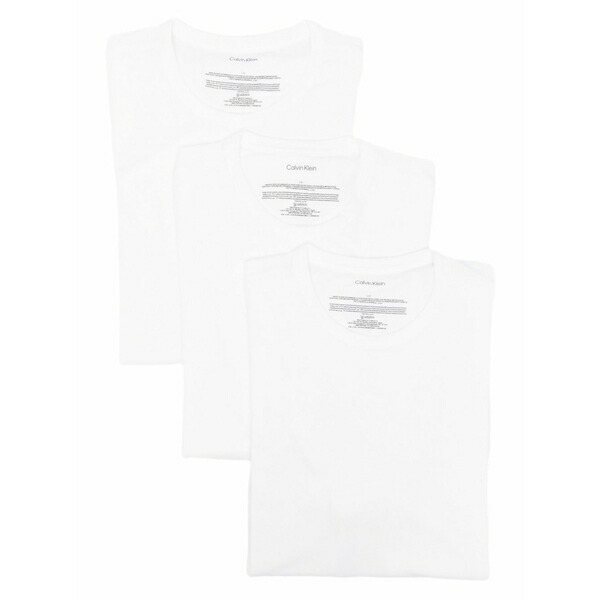 カルバンクライン メンズ ティーシャツ トップス Logo-embroidered lounge t-shirts (pack of three) White