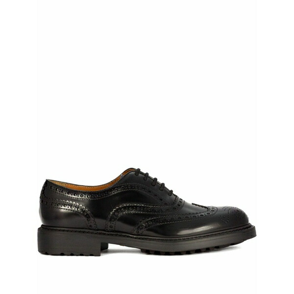 ドンカルズ メンズ 御召しものシューズ シューズ Leather wingtip oxford shoes Black