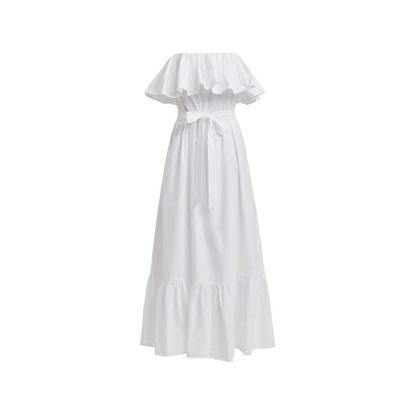 エッセンシャルアントワープ レディース 衣装 トップス Ruffled-hem belted maxi dress White