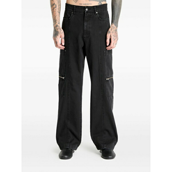 1017 アリクス 9 エスエム メンズ デニムパンツ ボトムス Zip-pocket skater jeans Black｜asty