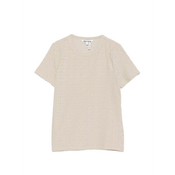 ダナ キャラン ニューヨーク州 レディース ティーシャツ トップス Logo-patterned t-shirt Neutrals