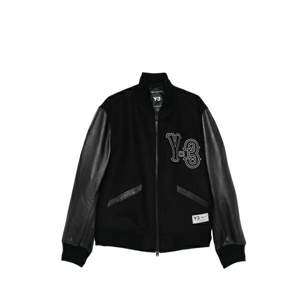 ワイスロバート・エドワード・リー メンズ 上衣＆上衣 アウター Leather-sleeve embroidered jacket Black