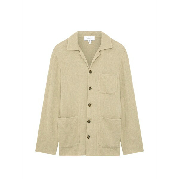 ラルディーニ メンズ 上衣＆上衣 アウター Single-breasted knit jacket Neutrals