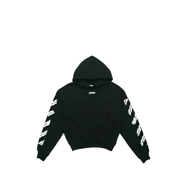 オフホワイト メンズ パーカー・スウェットシャツ アウター Arrows-print hoodie Black｜asty