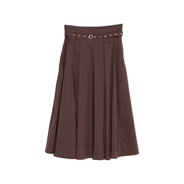 リュージョー レディース スコート ボトムス Belted pleated skirt Brown