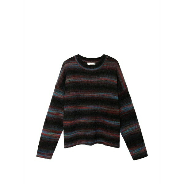 キセレナ レディース 編み物\u0026スウェーター アウター Anders striped knitwear Black