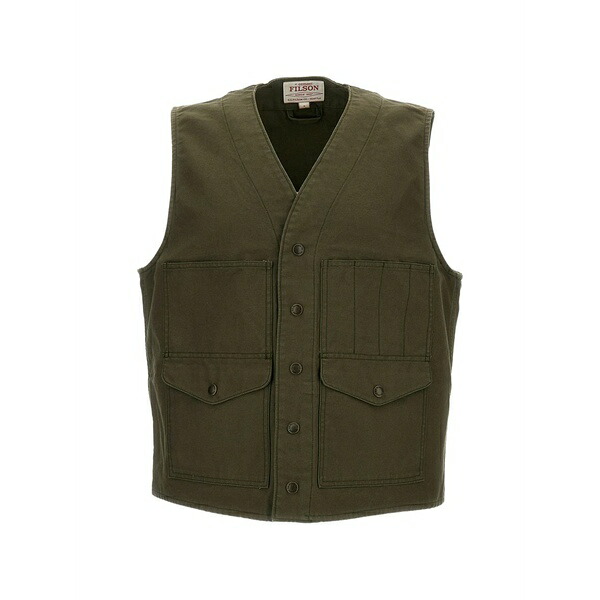 フィルソン メンズ 上衣＆上衣 アウター Pockets buttoned vest Green