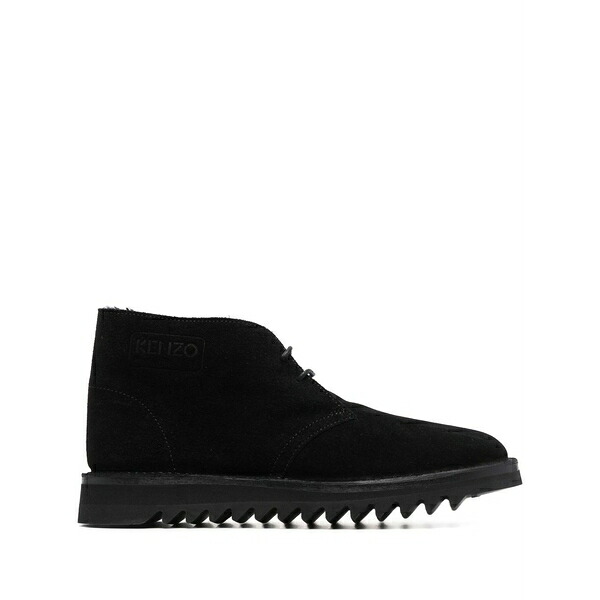ケンゾー メンズ ブーツ シューズ Embossed-logo detail boots Black|asty
