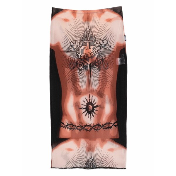 ジャン極点 ゴルチエ レディース スコート ボトムス Tattoo print knee skirt Neutrals