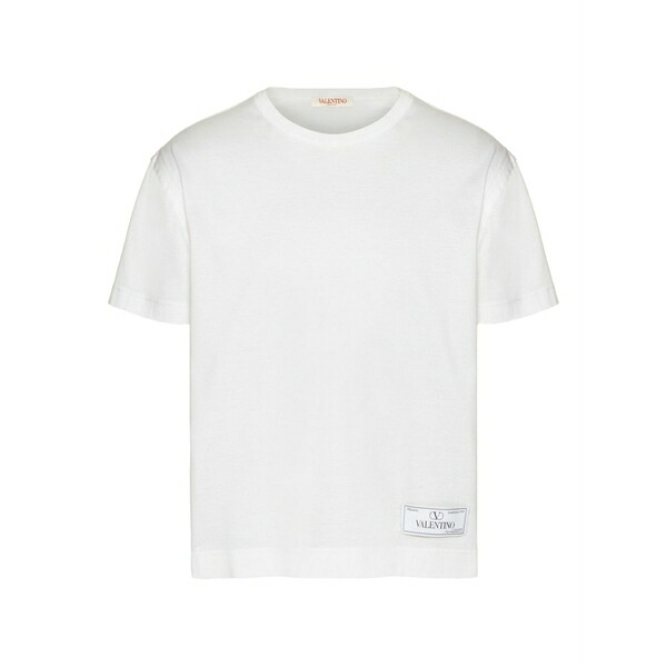 ヴァレンティノ ガラヴァーニ メンズ プルオーバー トップス Logo-appliqu￡ cotton t-shirt White