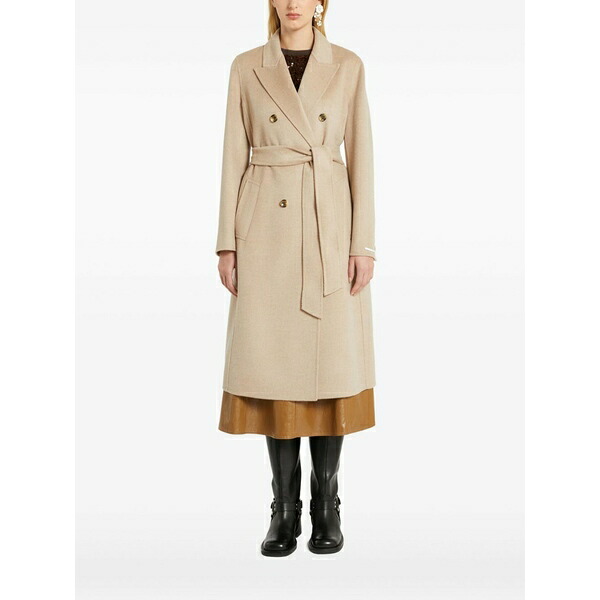 マレーラ レディース 厚地の外套 アウター Double-breasted belted coat  Neutrals