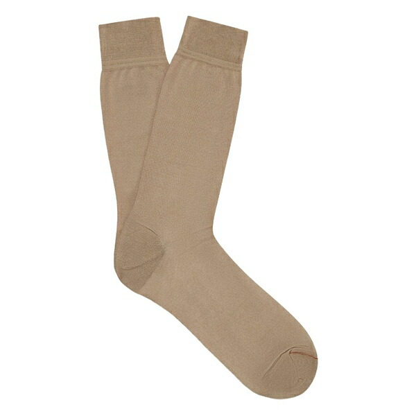 ゼニア メンズ ソックス アンダー御召しもの Mid-calf socks Brown