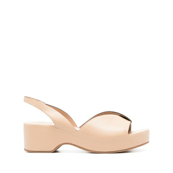 デル カルロ レディース サンダル シューズ Leather platform sandals Neutrals