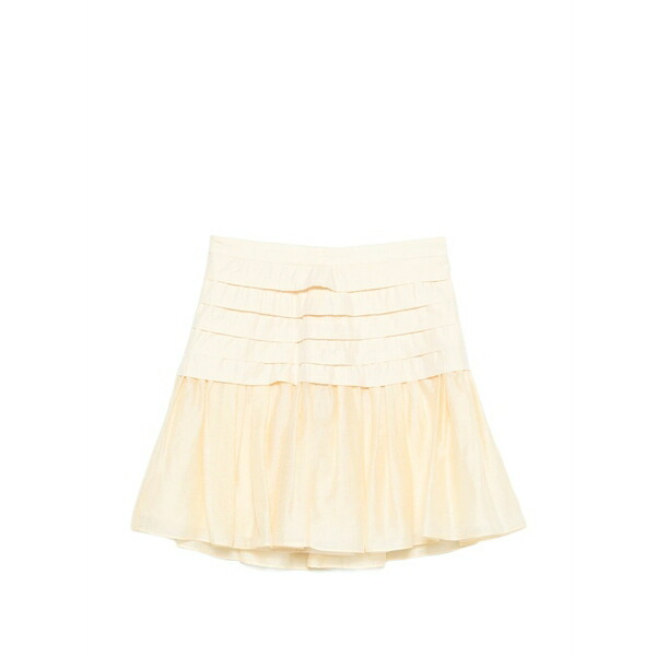 砂子ロ レディース スコート ボトムス Hadley tiered a-line mini skirt Neutrals
