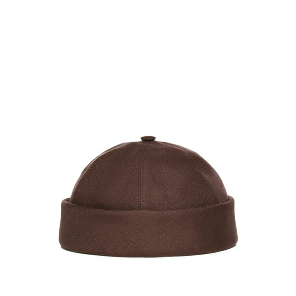 ロロピアーナ メンズ 鳥打ち帽 付属物 Sasha panelled adjustable-strap beanie  Brown