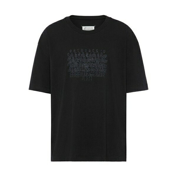 マルタンマルジェラ メンズ プルオーバー トップス Graphic print t-shirt Black