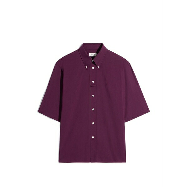 ルメール メンズ ティーシャツ トップス Button-down loop short sleeve shirt Purple