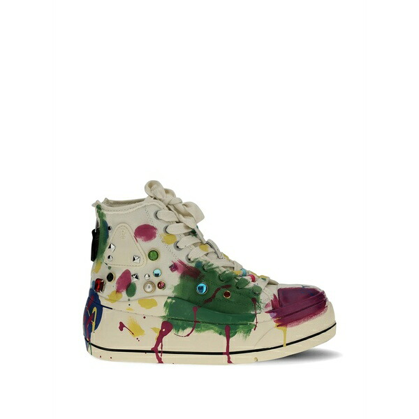 アールサーティーン レディース スニーカー シューズ Painted embellished sneakers Neutrals