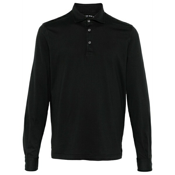 フェデーリ メンズ スポーツシャツ トップス Zero polo shirt Black