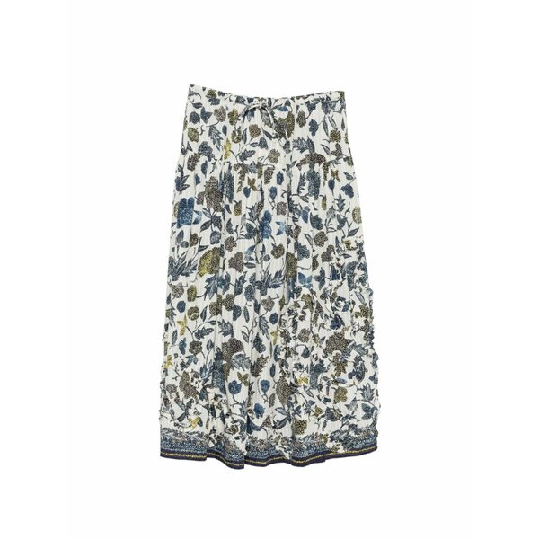 ウラ・ジョンソン レディース スコート ボトムス Alexandra floral-print ruffled MIDI skirts White