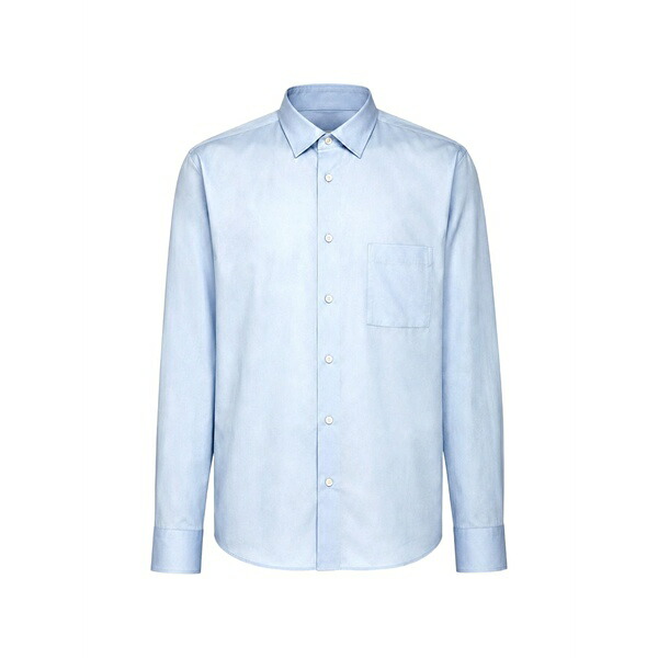ザカス メンズ シャツ トップス Chest-pocket long-sleeve shirt Blue|asty