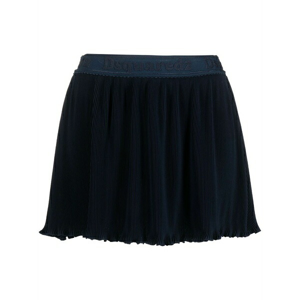 ディースクエアード レディース スコート ボトムス Pliss￡ logo-waistband skirt Blue