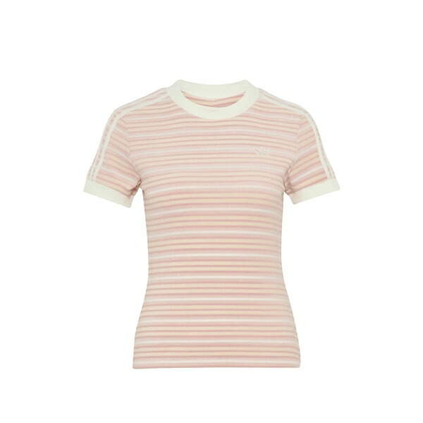アディダス レディース ティーシャツ トップス Striped t-shirt Pink