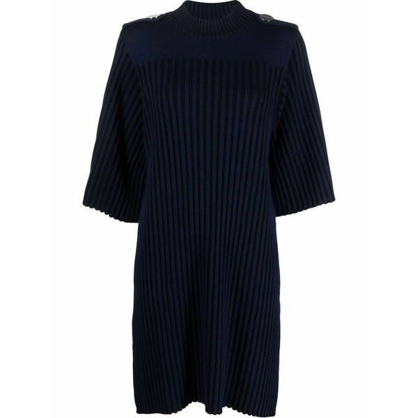ロジャー レディース ワンピース トップス Ribbed knitted midi dress Blue|asty