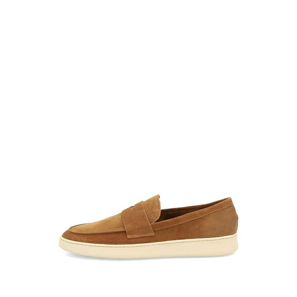 亭主もち メンズ スリッポン・ローファー シューズ Saddle-detail suede loafers Brown