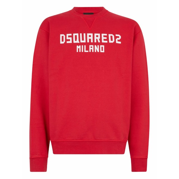 ディースクエアード メンズ パーカー・スウェットシャツ アウター Milano crewneck sweater Red