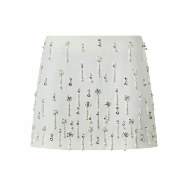 ピンコ レディース スコート ボトムス Beaded-embellished mini skirt White