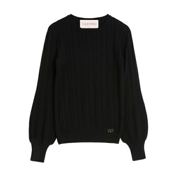 ヴァレンティノ ガラヴァーニ レディース 編み物\u0026スウェーター アウター V-logo cable-knit jumper Black