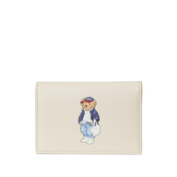 ラルフローレン レディース 紙入れ 付属品 Polo bear-print leather wallet Neutrals