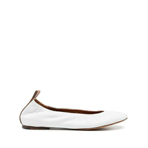 ランバン レディース サンダル シューズ Leather ballerina shoes White
