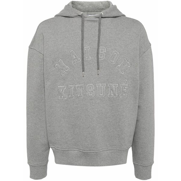 住み家 稲荷 メンズ パーカー・スウェットシャツ アウター Logo-embroidered cotton hoodie Grey