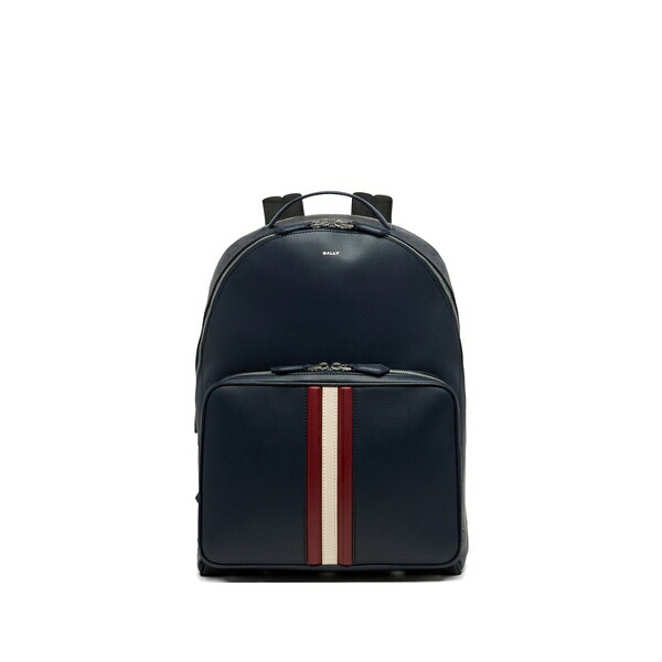 バリー メンズ うしろ側風呂敷き包み・背嚢 御徒面子 Mythos striped leather backpack Blue