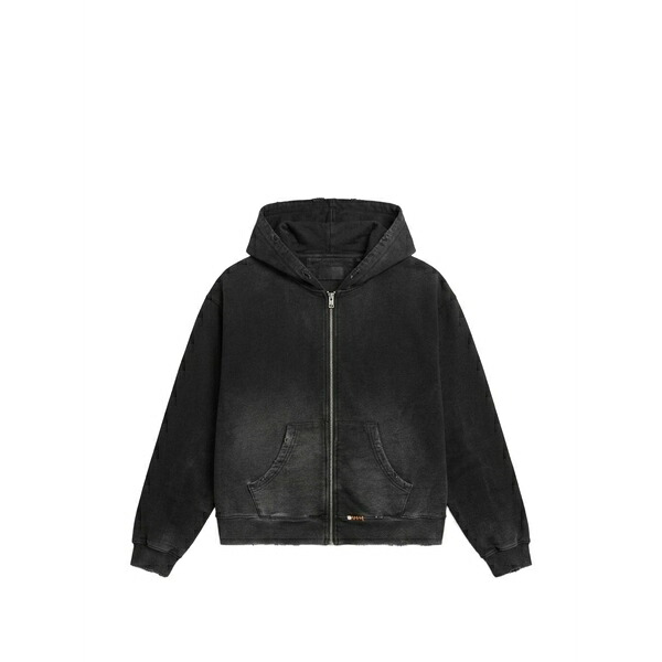 パウラ メンズ パーカー・スウェットシャツ アウター Arabica faded-effect full-zip hoodie Black