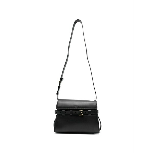 モスキーノ レディース ショルダーバッグ 御徒面子 Buckle-strap crossbody bag Black