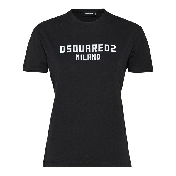 ディースクエアード レディース ティーシャツ トップス Logo-print t-shirt Black